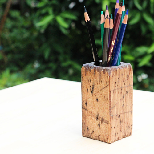 骨董　筆入れ　ペン立て アンティーク風 ペン立て ダメージ ペンスタンド ペン・筆記用具