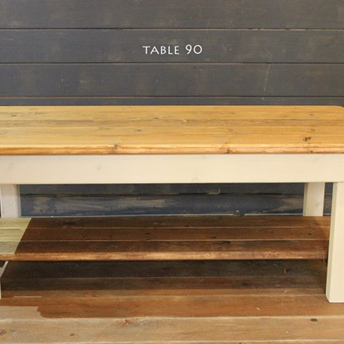 ハンドメイド折りたたみテーブル90 ホワイトシャビー