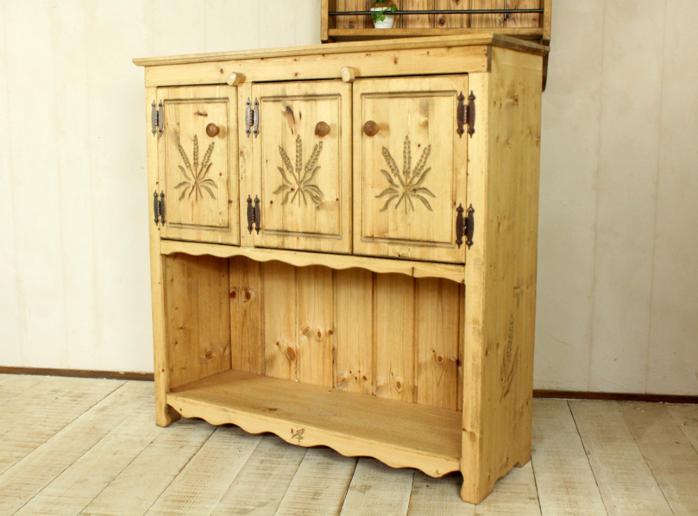 ハンドメイド麦穂のカントリーミニキャビネット