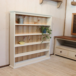 ハンドメイド　ホワイトシャビーなコレクションラック60 ハンドメイド ホワイトシャビーなコレクションラック60 ハンドメイド