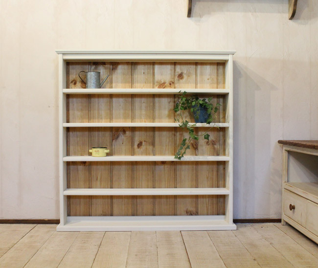 ハンドメイド　ホワイトシャビーなコレクションラック(L) ハンドメイド　ホワイトシャビーなコレクションラック(L)