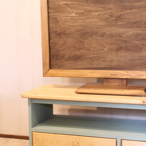 ハンドメイド　2ドロワテレビボード90　ブラウン 2ドロワテレビ台90 ミントグリーン テレビ台・テレビボード