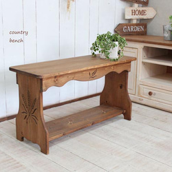 ハンドメイド　シャビーなカントリーベンチ120アンティークホワイト シャビーなカントリーベンチ120アンティークホワイト ソファ