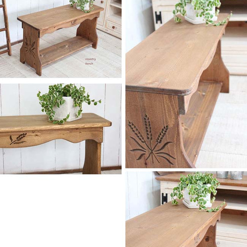 ハンドメイド　麦穂のカントリーベンチ 麦穂のカントリーベンチ120 背もたれつき ソファ・ベンチ putto