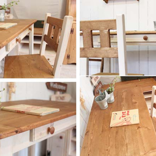 シャビーな1ドロワーカントリーデスク イスセット 机・デスク putto