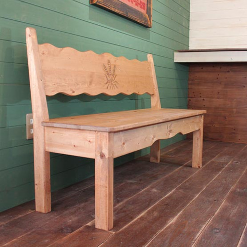 麦穂のカントリーベンチ120 背もたれつき ソファ・ベンチ putto 通販