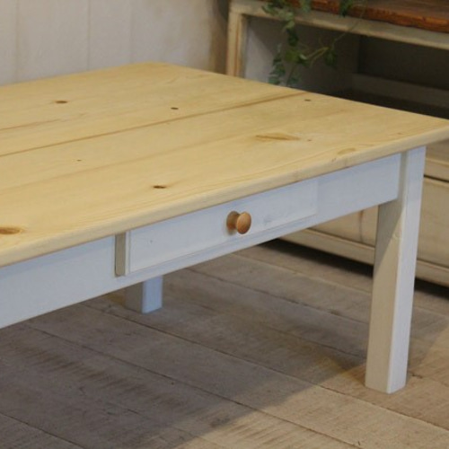 シャビーな　ローテーブル シャビーな1ドロワーローテーブル90 ローテーブル・リビング