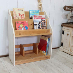 ハンドメイド　シャビーな絵本ラック クラフトブックシェルフ（おもちゃ収納/絵本収納）｜通販のベルメゾン