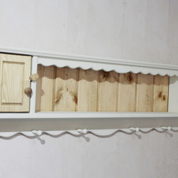 ハンドメイド　扉つきロングシェルフ120　アンティークホワイト 扉つきロングシェルフ120 アンティークホワイト その他家具 putto 通販