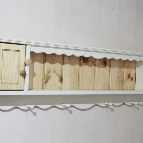 扉つきロングシェルフ120 アンティークホワイト その他家具 putto 通販  