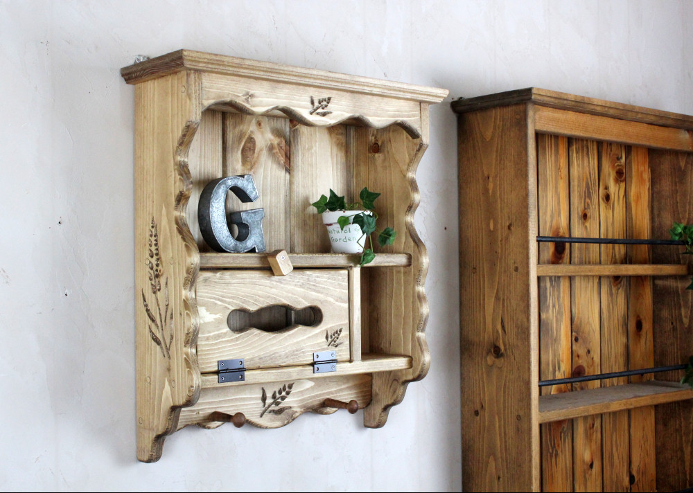 ハンドメイド 1ドロワ麦穂のカップボード