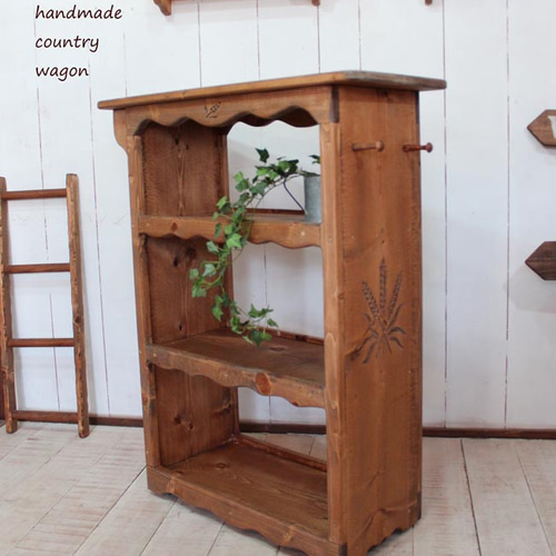 ハンドメイド 麦穂のキッチンワゴン 大 食器棚・キッチンワゴン