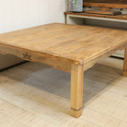 ハンドメイド　1ドロワ　カントリーローテーブル90 1ドロワ カントリーローテーブル90 ローテーブル・リビングテーブル