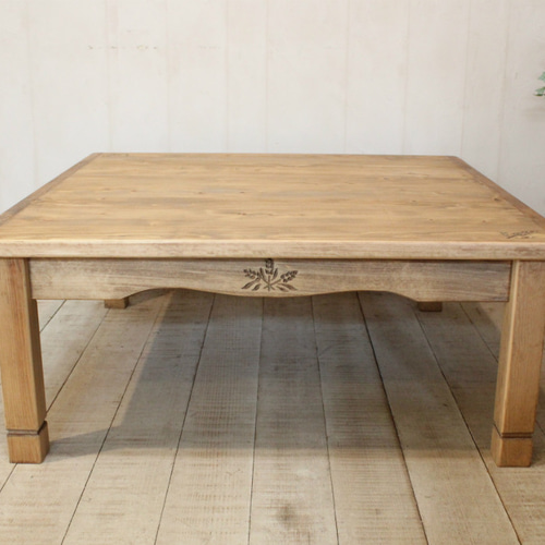 ハンドメイド1ドロワカントリーローテーブル90