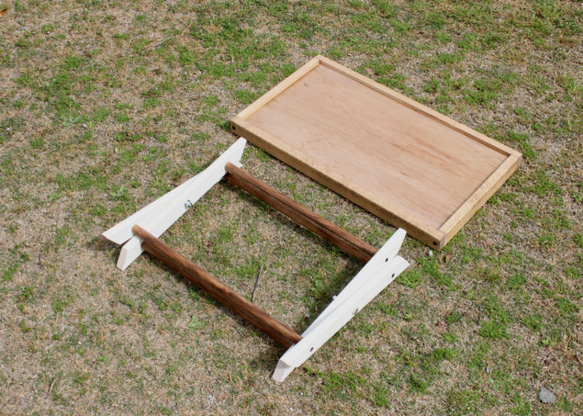 folding table 折りたたみローテーブル60 ホワイトシャビー　キャンプ　camp アウトドア　outdoor 3枚目の画像