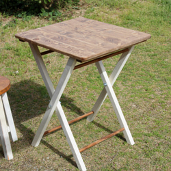 folding table 折りたたみテーブル ホワイトシャビー　キャンプ　camp アウトドア　outdoor 1枚目の画像