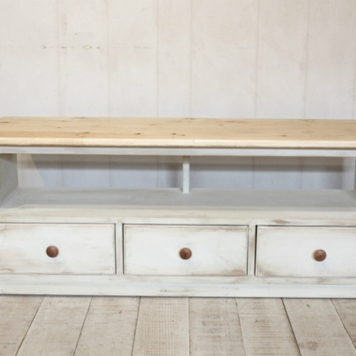 テレビボードテレビ台シャビー120 アンティークホワイトハンドメイド