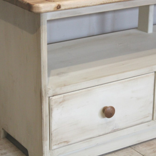 ハンドメイド　シャビーなテレビ台　120 アンティークホワイト シャビーなテレビ台 120 アンティークホワイト テレビ台・テレビボード