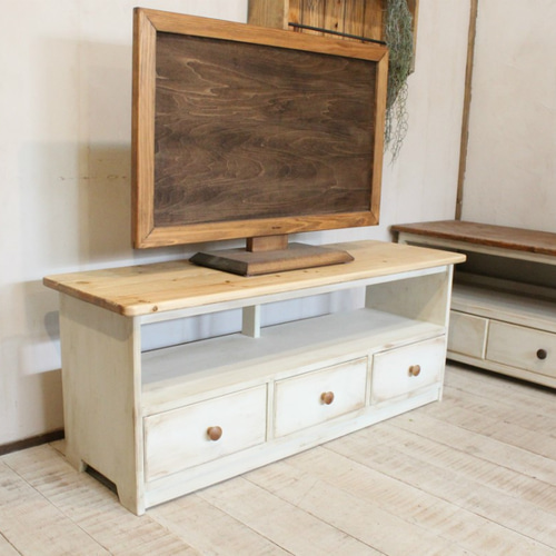 シャビーなテレビ台 120 アンティークホワイト テレビ台・テレビボード