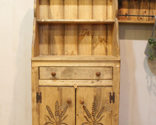 ハンドメイド　麦穂のカップボード 1ドロワ麦穂のカップボード 棚・シェルフ・ラック putto 通販 6816370