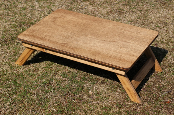 フォールディングテーブル ブラウン 折りたたみローテーブル60×40 キャンプcampアウトドア　outdoor 4枚目の画像