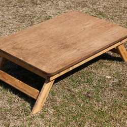 フォールディングテーブル ブラウン 折りたたみローテーブル60×40 キャンプcampアウトドア　outdoor 5枚目の画像