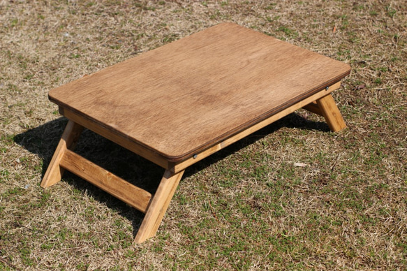フォールディングテーブル ブラウン 折りたたみローテーブル60×40 キャンプcampアウトドア　outdoor 5枚目の画像