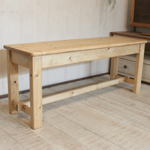 ハンドメイド シャビーなカントリーベンチ120背もたれつき カントリー
