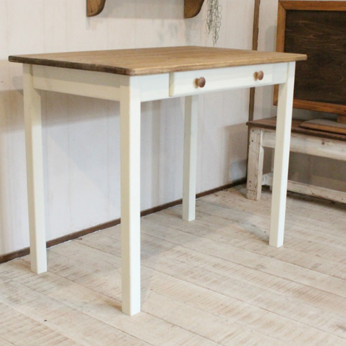 カントリー木工　ろくろ脚のパソコンデスク　学習机　作業台 岩附 デスク 幅100cm 木目調 スチール脚 （ ワークデスク