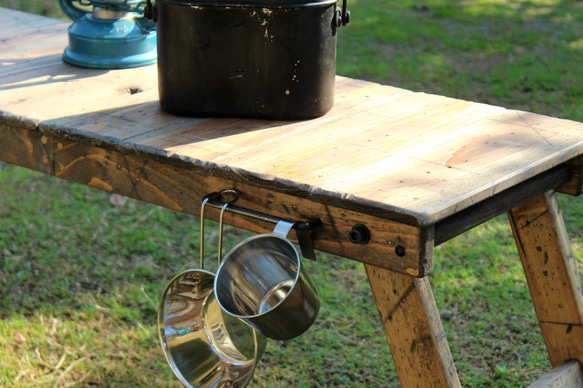 折りたたみ式テーブルラック アンティーク風ダメージ エイジング