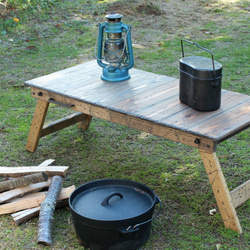 折りたたみ式テーブルラック40　アンティーク風ダメージ　エイジング　キャンプ　アウトドア　camp outdoor 1枚目の画像