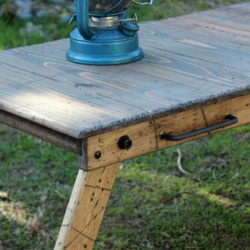 折りたたみ式テーブルラック40　アンティーク風ダメージ　エイジング　キャンプ　アウトドア　camp outdoor 2枚目の画像
