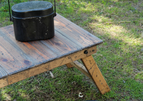 折りたたみ式テーブルラック40　アンティーク風ダメージ　エイジング　キャンプ　アウトドア　camp outdoor 6枚目の画像