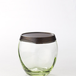 URUSHITOグラス　浄法寺塗　萩ガラス　スリット蓋つきグラス（大）　溜（ため） 1枚目の画像