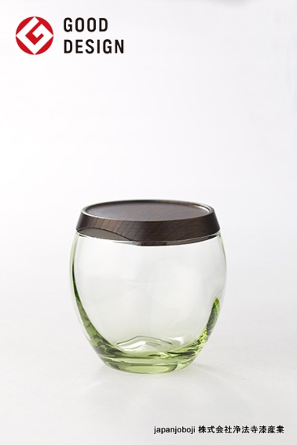 URUSHITOグラス　浄法寺塗　萩ガラス　スリット蓋つきグラス（大）　溜（ため） 1枚目の画像