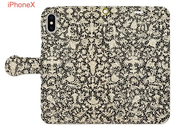 iPhone case Lace_02 中世紀法國蕾絲麵料圖案筆記本型[使用高分辨率圖像] 第6張的照片