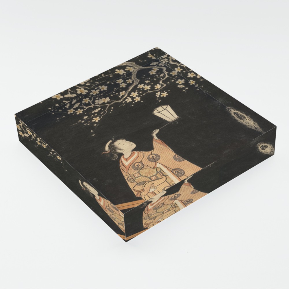 アクリルブロック 鈴木春信　夜の梅