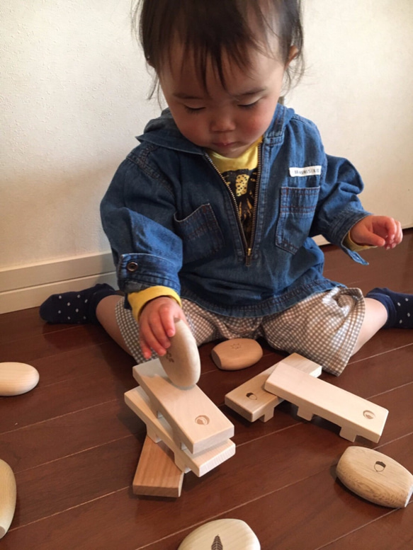 もりのLunch Box 　Bセット（1歳児〜がおすすめの木のおもちゃセット）国産材 6枚目の画像