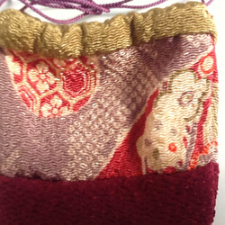 小さなかわいい巾着袋と小物のセット　紫ｘ紫 5枚目の画像