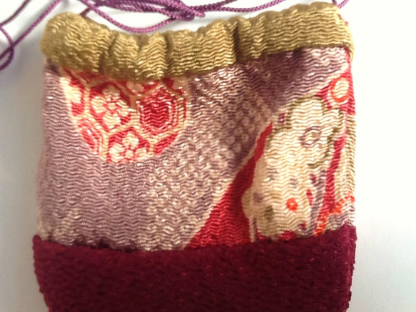 小さなかわいい巾着袋と小物のセット　紫ｘ紫 5枚目の画像