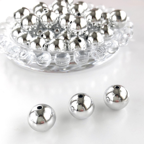 シルバービーズ一連（ゴールド入） wingrock ビーズ 一連 シルバービーズ ゴールドビーズ 無垢