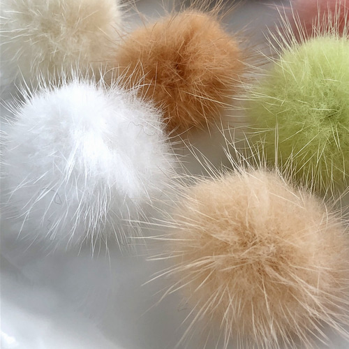 高品質】ふわふわミンクファー（ライト系カラー よりどり6コ）※ダーク