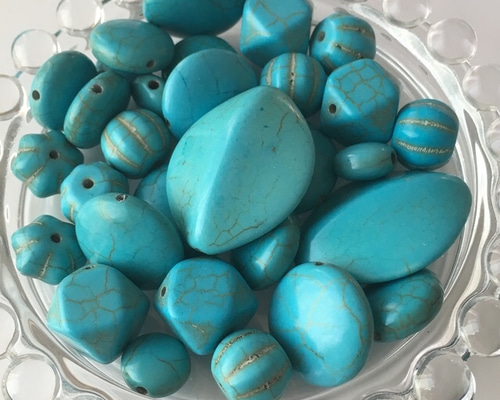 アソート 30コセット】ターコイズ風 樹脂ビーズ ビーズ T2-style 通販