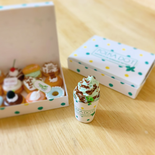 受注製作】チョコミント ミニチュアドーナツセット その他インテリア