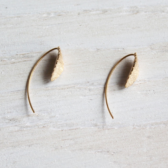 山茶屬樹葉造型耳環 第5張的照片