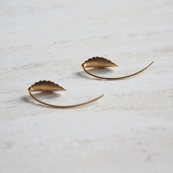 山茶屬樹葉造型耳環 第8張的照片