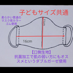 ★Sサイズ２枚♪アミノンAg+抗菌ガーゼ使用★緑黒市松＆麻の葉★子ども立体マスク 3枚目の画像