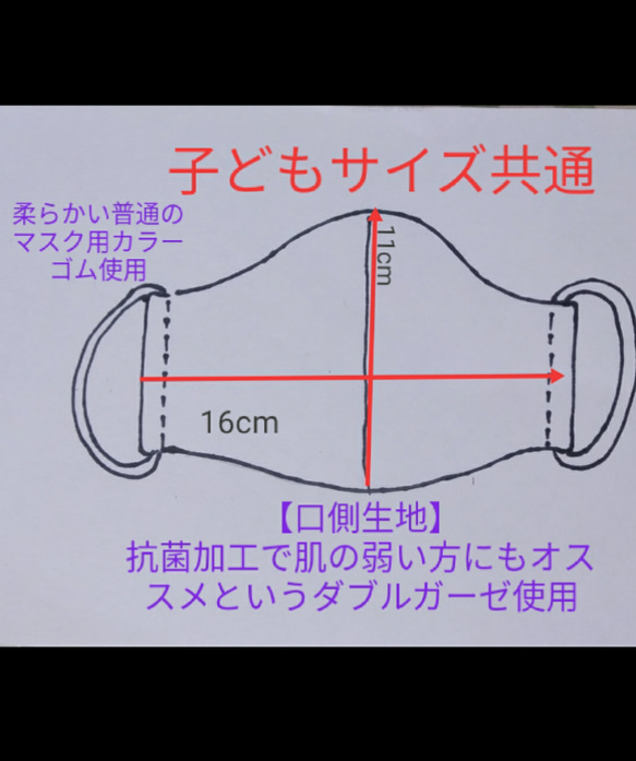 ★Sサイズ２枚♪アミノンAg+抗菌ガーゼ使用★緑黒市松＆麻の葉★子ども立体マスク 3枚目の画像