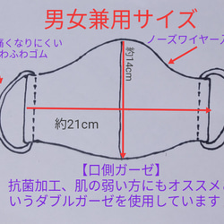 【送無】杢薄ブルー★アミノンAg+抗菌ガーゼ ★Lサイズ(男女兼用)★ノーズワイヤー入り立体マスク 6枚目の画像