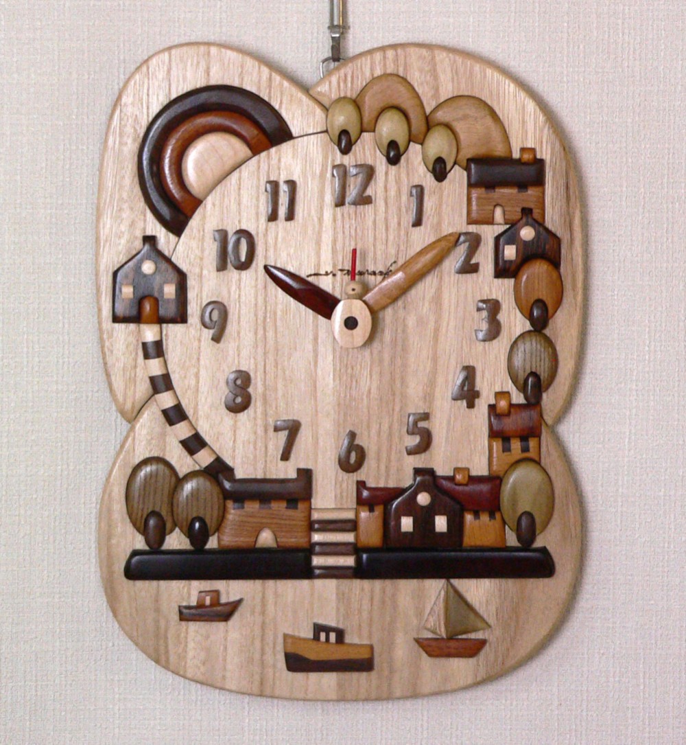 Woody picture & clock 　プロバンス　港の見える街